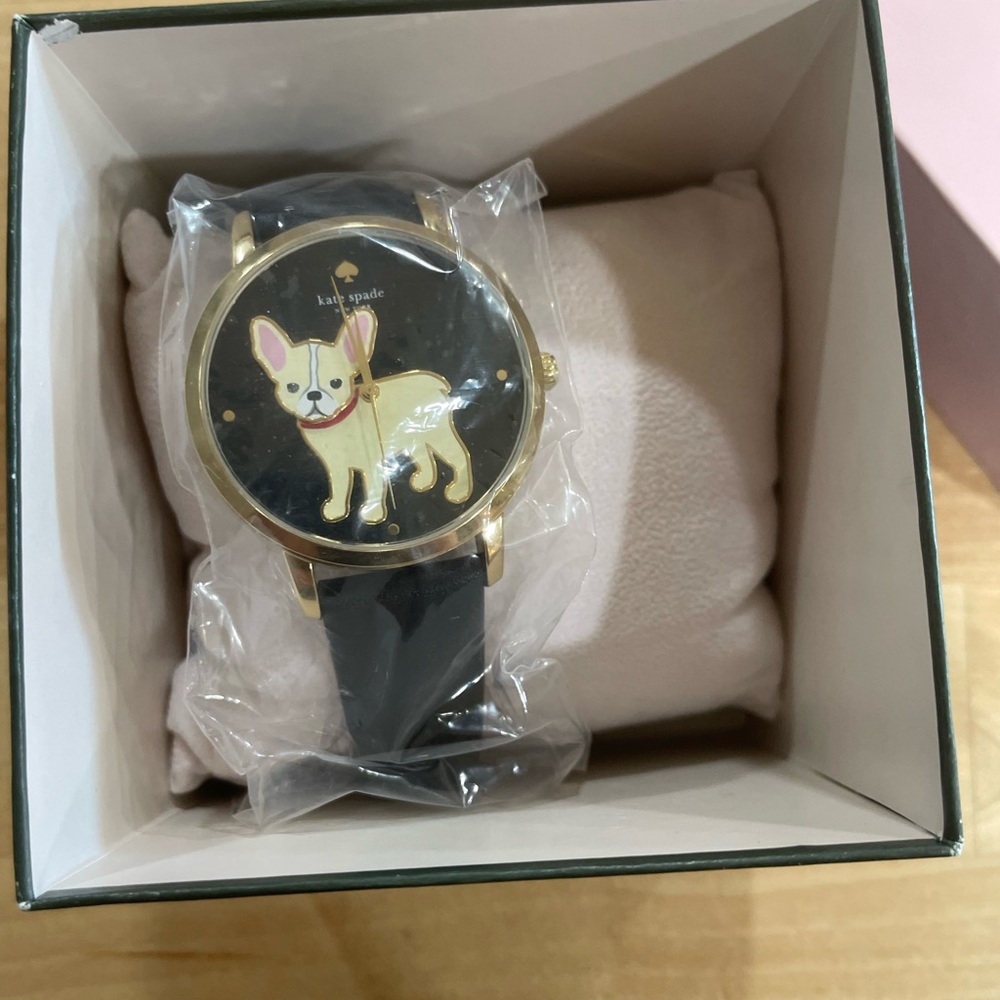 Kate Spade Gold and Black Dog Motif Watch